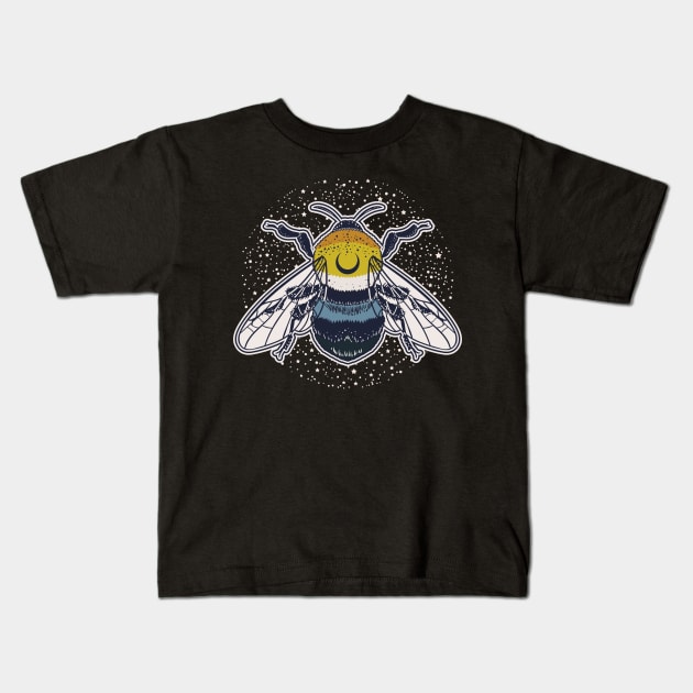 Aroace Bee Proud LGBT Asexual Aromantic Pride Flag Kids T-Shirt by Psitta